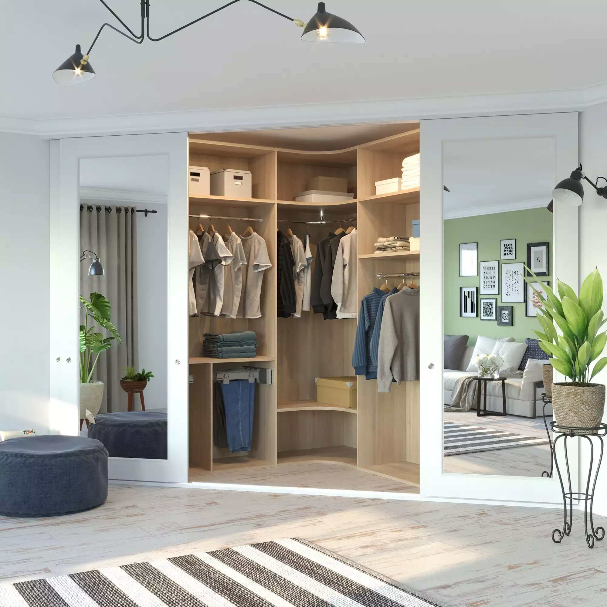 garderobnaya v stile loft industrialnyy shik dlya vashey odezhdy